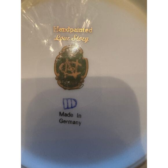 MIDCENTURY FRAGONARD LOVE STORY ALT WIEN STAMPED 5 PIECE PLATE SET 1945-1952 - Picture 11 of 13